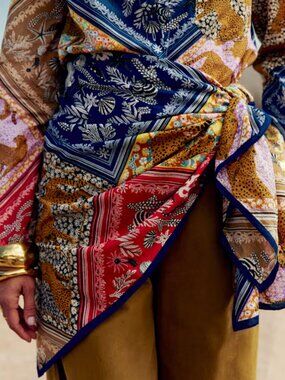Sézane x Inoui Editions - Payton Wrap Skirt in Inoui Patchwork Print